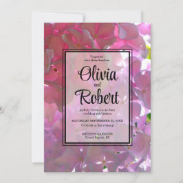Invitación Elegante flor de boho rosa hidrangeas Boda