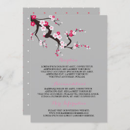 Invitación Elegante Flor de cerezo Información floral rosa