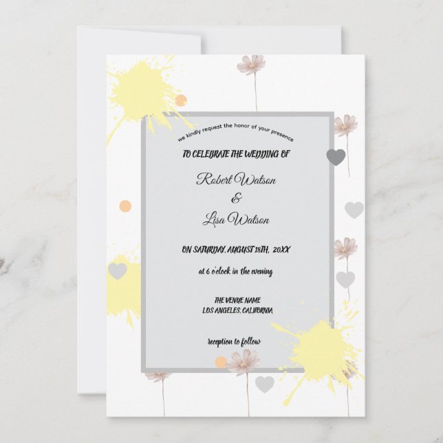 Invitación Elegante flor de dazie moderna (Anverso)