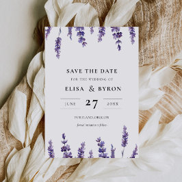 Invitación Elegante flor de lavanda Save the date