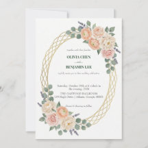 Elegante Flor de Melocotón y Caja Oval de Rejilla 