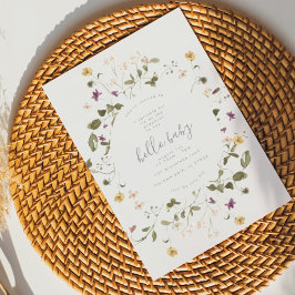 Invitación Elegante Flor desecada Pampas Floral Baby Shower