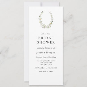Invitación Elegante Flor Flora Silvestre Wreath Bridal Shower