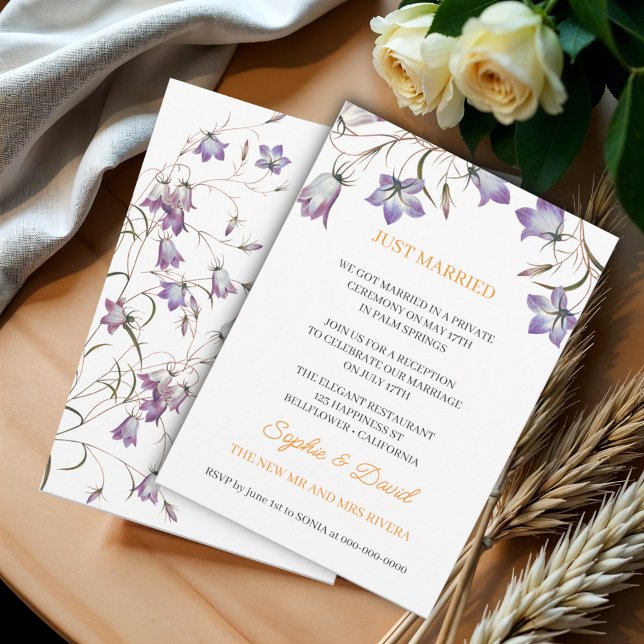 Invitación Elegante flor floral flor recién casada Boda (Subido por el creador)