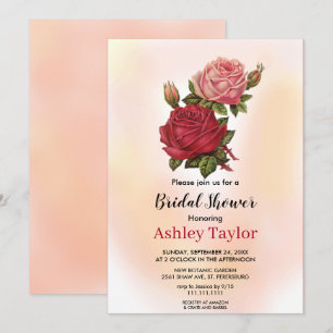 Invitación Elegante flor rosa rosa de color rosa floral Brida