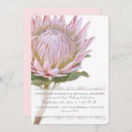 Invitación Elegante flor rosa rosado floral simple y moderna