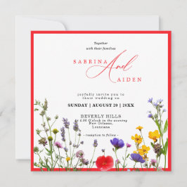 Invitación Elegante Flor Salvaje Floreciente Boda Jardín