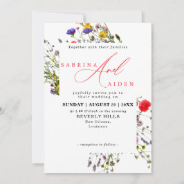 Invitación Elegante Flor Salvaje Floreciente Boda Jardín