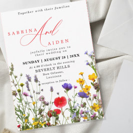 Invitación Elegante Flor Salvaje Floreciente Boda Jardín