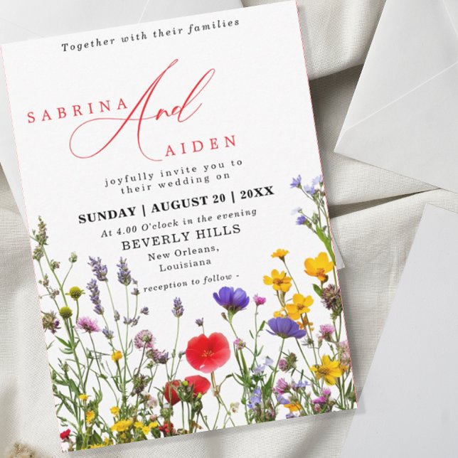 Invitación Elegante Flor Salvaje Floreciente Boda Jardín (Subido por el creador)