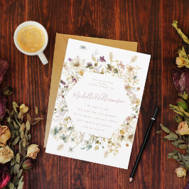 Invitación Elegante Flor salvaje Seca Pampas Ducha Bridal