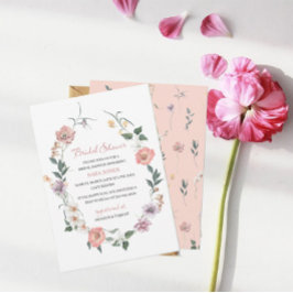 Invitación Elegante Flor Silvestre Acuarela Floral Bridal Sho
