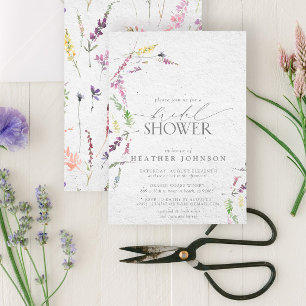 Invitación Elegante Flor Silvestre Acuarela Floral Bridal Sho