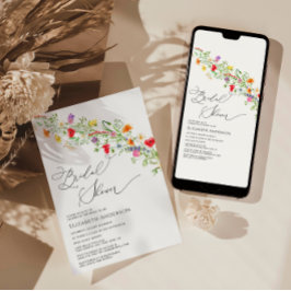 Invitación Elegante Flor Silvestre Acuarela Floral Bridal Sho