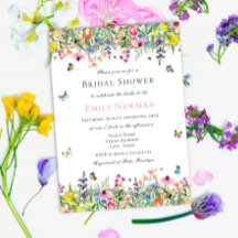 Elegante Flor Silvestre Acuarela Floral Bridal Sho