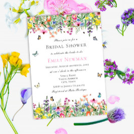 Invitación Elegante Flor Silvestre Acuarela Floral Bridal Sho