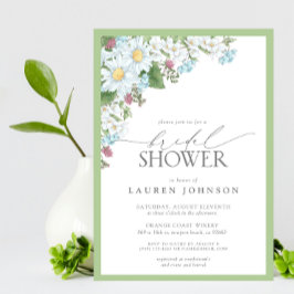 Invitación Elegante Flor Silvestre Acuarela Floral Bridal Sho