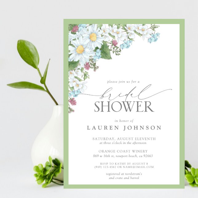 Invitación Elegante Flor Silvestre Acuarela Floral Bridal Sho (Bridal Shower Invitation!)