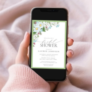 Invitación Elegante Flor Silvestre Acuarela Floral Bridal Sho