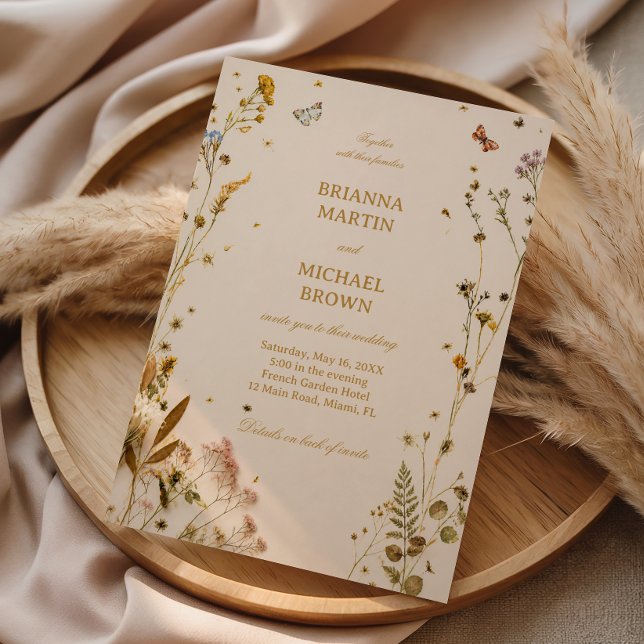 Invitación Elegante Flor Silvestre Botánica (Subido por el creador)