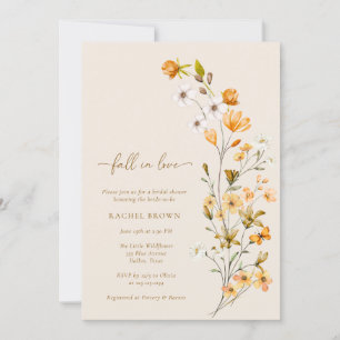 Invitación Elegante Flor Silvestre Caer Enamorada Ducha Brida