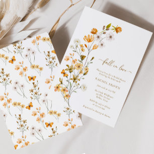 Invitación Elegante Flor Silvestre Caer Enamorada Ducha Brida
