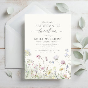 Invitación Elegante flor silvestre del almuerzo de novia