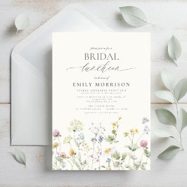 Invitación Elegante flor silvestre del almuerzo de novia
