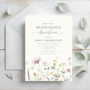 Invitación Elegante flor silvestre del almuerzo de novia