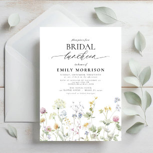 Invitación Elegante flor silvestre del almuerzo de novia