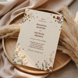Invitación Elegante Flor Silvestre Delicada