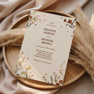 Invitación Elegante Flor Silvestre Delicada