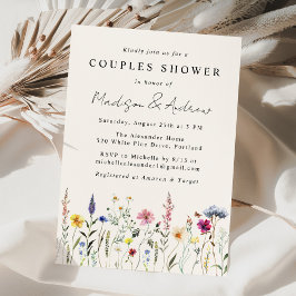 Invitación Elegante Flor Silvestre Meadow Cream Couples Ducha