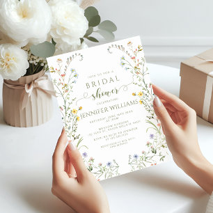Invitación Elegante flor silvestre pradera flor de flores de