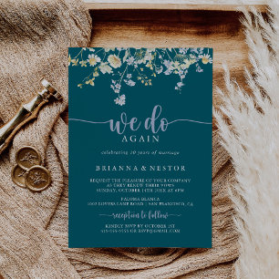 Invitación Elegante flor silvestre que volvemos a prometer re