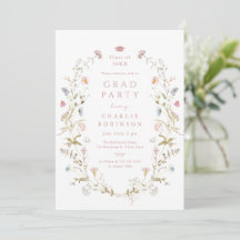 Elegante Flor Silvestre Rosa Rústico Boho Graduaci
