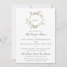 Invitación Elegante Flor silvestre seca Pampas Ducha Parejas