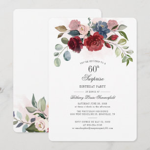 Invitación Elegante floral 60 cumpleaños