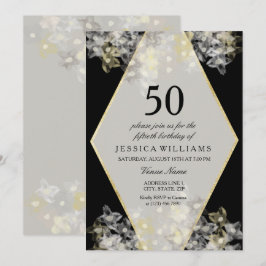 Invitación Elegante Floral Acuarela Cumpleaños 50