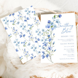 Invitación Elegante Floral Algo Azul Bridal Ducha