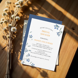 Invitación Elegante Floral Azul Bellflower Bridal Shower