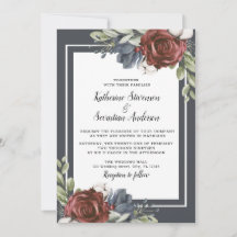 Elegante Floral Azul Oscuro Moody Bridal Shower Fl