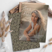 Elegante Floral Black Off White Photo 60 Cumpleaño