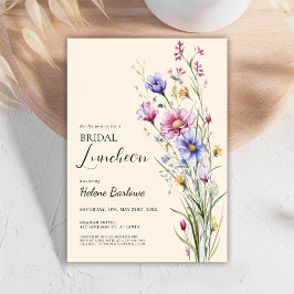 Invitación Elegante floral bohemian flor silvestre almuerzo d