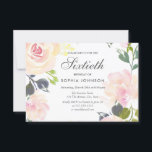 Invitación elegante floral botánica para 60 cumple<br><div class="desc">Invitación de cumpleaños número 60 elegante floral botánica.

Hermosas flores rosadas
Colección coincidente en la tienda Niche and Nest

Diseño cortesía de www.createthecut.com</div>