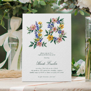 Invitación Elegante Floral Botánico 18 Cumpleaños 18'