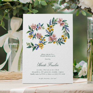 Invitación Elegante Floral Botánico 50 Cumpleaños 50