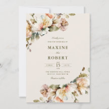 Elegante Floral Botánico Código QR Foto Boda