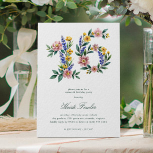 Invitación Elegante Floral Botánico Cumpleaños 16