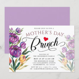 Invitación Elegante floral| Brunch del Día de la Madre